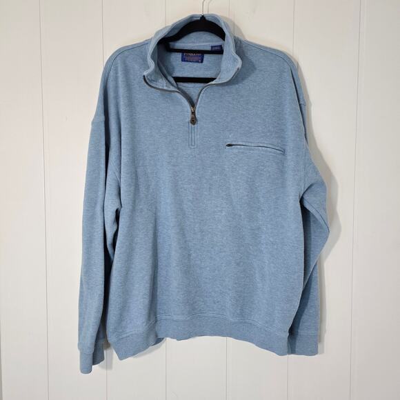 Pendleton Blue Pullover Sweater 1/4 Zipper Mock Neck Mens Size Large